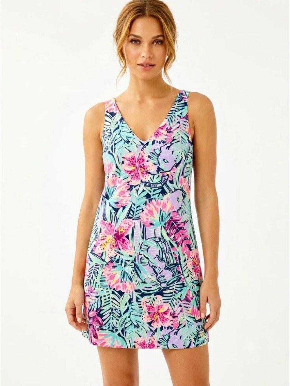 Lilly Pulitzer NEW Florin Reversible Sleeveless V-Neck Slathouse Soiree Dress XL